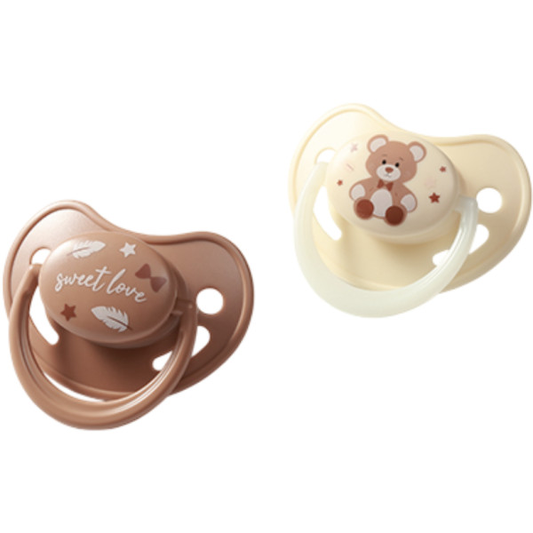 Фото - Анатомическая пустышка BabyOno 0-6 мес. бежевая/коричневая (1670/01) Фото - Анатомическая пустышка BabyOno 0-6 мес. бежевая/коричневая (1670/01)