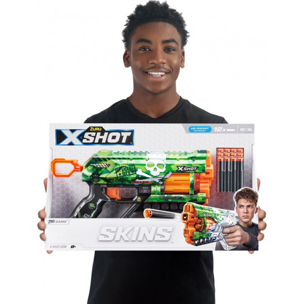 Фото - Бластер многозарядный ZURU X-SHOT Skins Griefer Camo (12 патронов) (36561H)