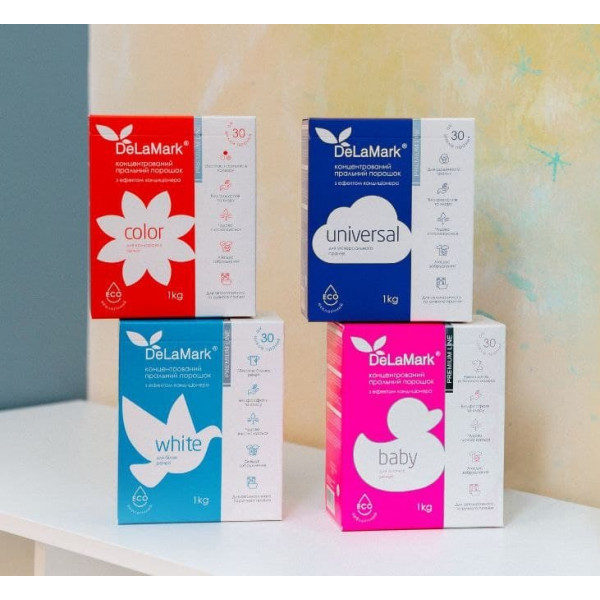 Фото - Стиральный порошок DeLaMark Premium Line Color с эффектом кондиционера 1 кг (4820152330970)