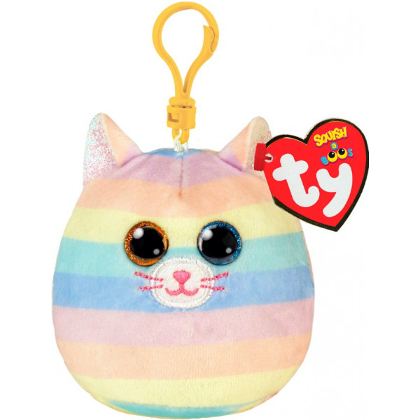 Фото - Мягкая игрушка брелок TY Squish-A-Boos Кошка "HEATHER" 12 см (39561)