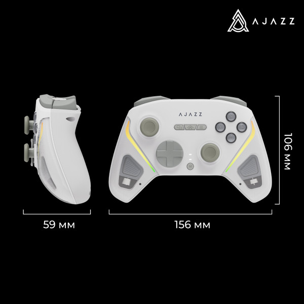 Фото - Геймпад Ajazz 2.4G/BT/USB RGB White (GP100S-W)