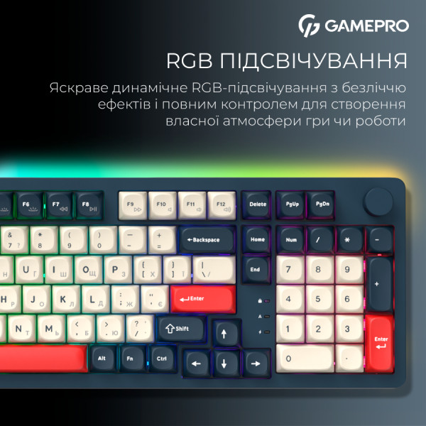 Фото - Клавиатура беспроводная игровая GamePro Asgard Drakkar Keychron Super Blue (MK305BL)