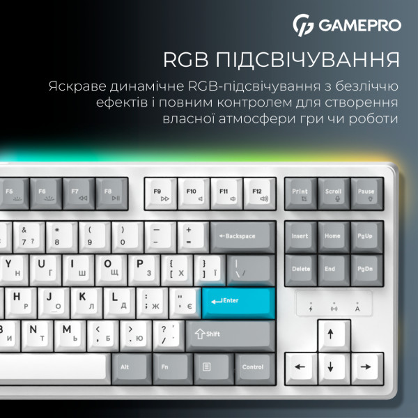 Фото - Клавиатура беспроводная игровая GamePro Asgard Ragnar Keychron Super White (MK285WH)