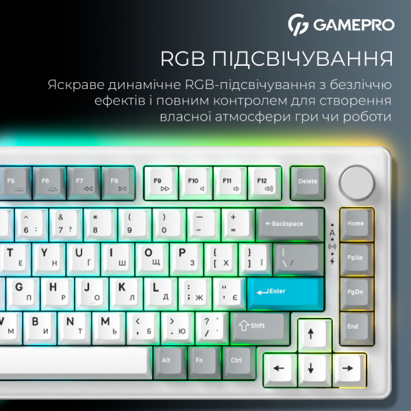 Фото - Клавиатура беспроводная игровая GamePro Asgard Yord Keychron Super White (MK266WH)