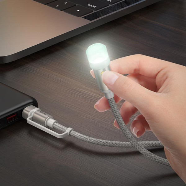 Фото - Кабель синхронизации данных HOCO UA38C USB/Type-C to LED Black (6942007647755)