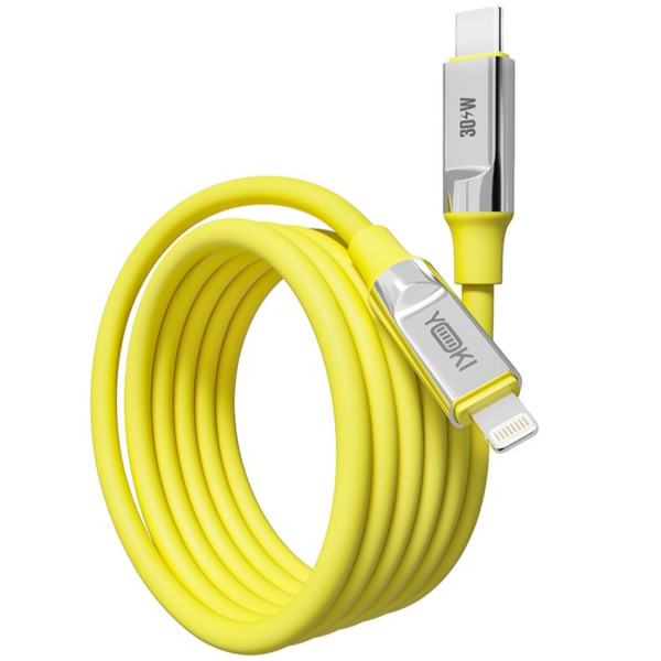 Фото - Кабель синхронизации данных YOKI ULTRA Type-C to Lightning 30W 1.2m Yellow (YK-UL61)