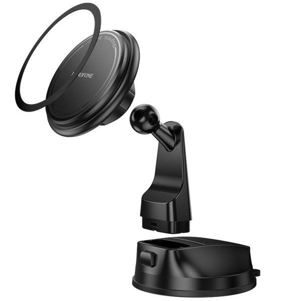 Фото - Автодержатель BOROFONE BH136 Parker ring magnetic car holder(center console) Black (6941991121418)