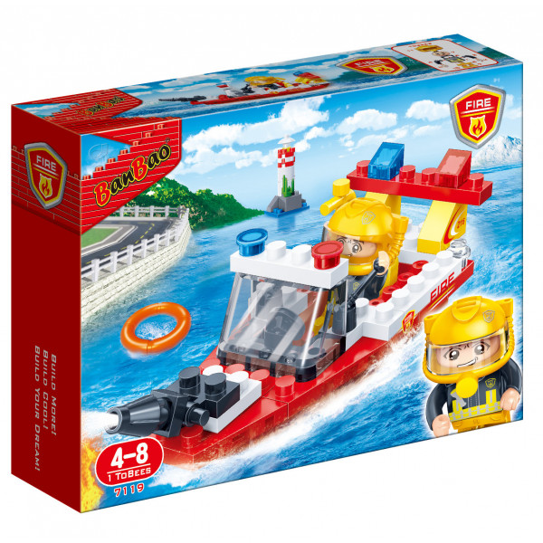 Фото - Пластиковый конструктор Banbao ''Пожарные'' (62 эл.) Пожарная лодка (7119) Фото - Пластиковый конструктор Banbao ''Пожарные'' (62 эл.) Пожарная лодка (7119)