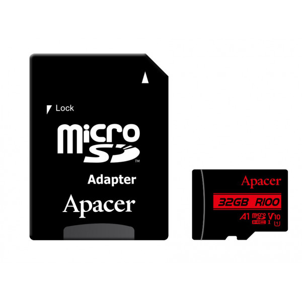 Фото - Карта памяти Apacer MicroSDHC 32GB UHS-I Class 10 + SD adapter (AP32GMCSH10UB-R)