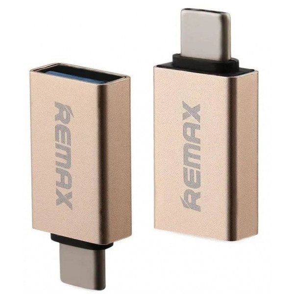 Фото - Переходник Remax Glance USB-USB Type-C RA-OTG1 Gold (6954851289753)
