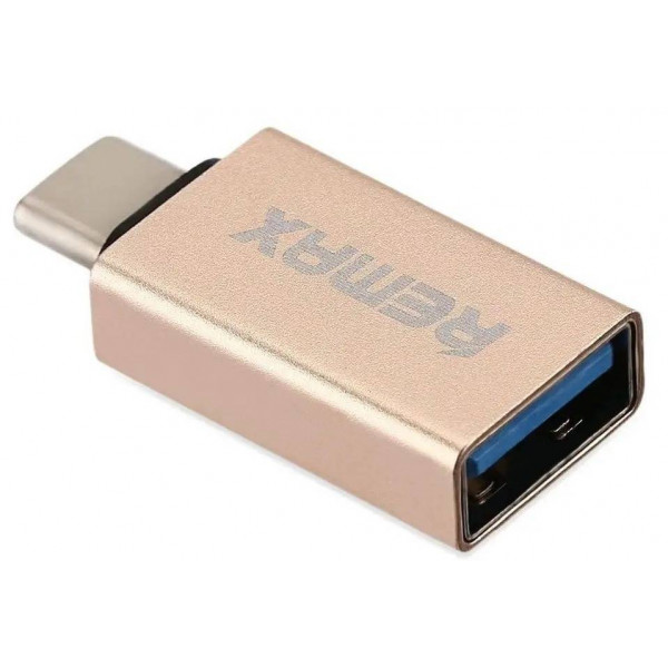 Фото - Переходник Remax Glance USB-USB Type-C RA-OTG1 Gold (6954851289753)