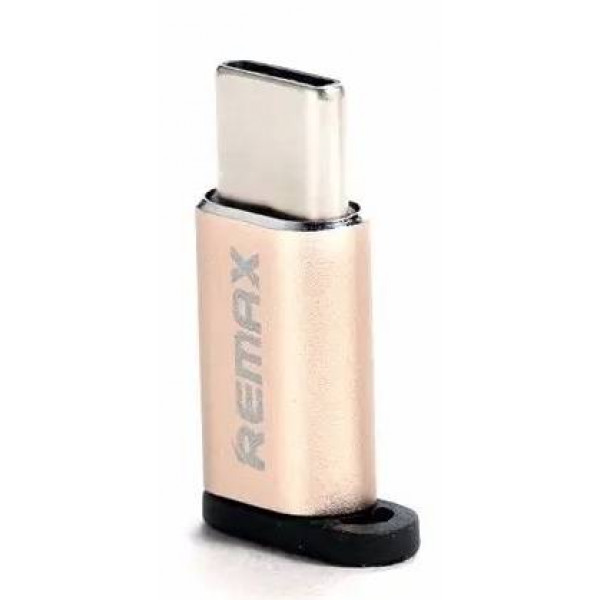 Фото - Переходник Remax RA-USB1 Feliz microUSB-USB Type-C Gold (6954851289807)
