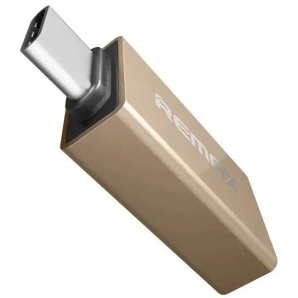Фото - Переходник Remax RA-USB1 Feliz microUSB-USB Type-C Gold (6954851289807)
