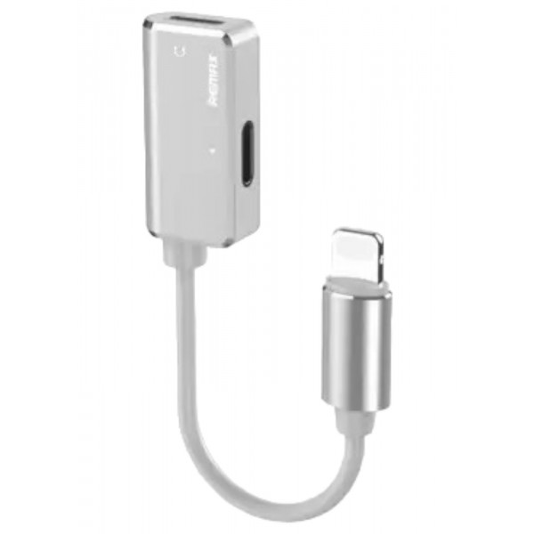 Фото - Переходник аудио Remax RL-LA02i Enjoy 2in1 Lightning-2 Lightning White (6954851298007)