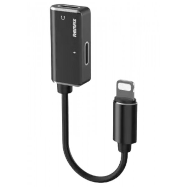 Фото - Переходник аудио Remax RL-LA02i Enjoy 2in1 Lightning-2 Lightning Black (6954851297994)