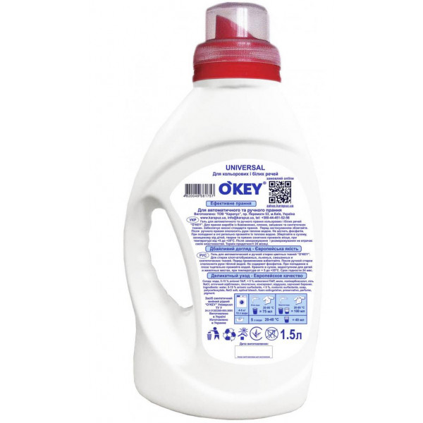 Фото - Гель для стирки O'key Universal 1.5 л (4820049381757)