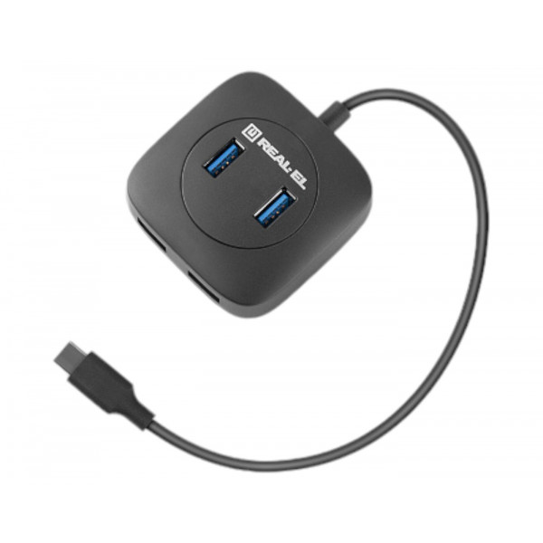 Фото - Хаб USB REAL-EL CQ-407 Black Фото - Хаб USB REAL-EL CQ-407 Black