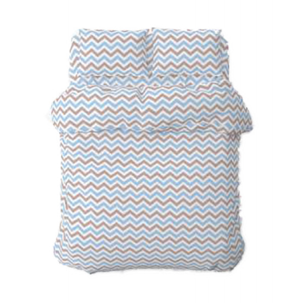 Фото - Комплект постельного белья Home Line ЗИГ ЗАГ голубовато-коричневый (175852)