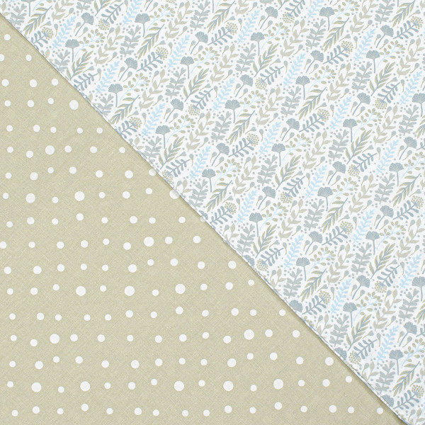 Фото - Комплект постельного белья Home Line Цветения трав голубой/Горох бежевый (176875)