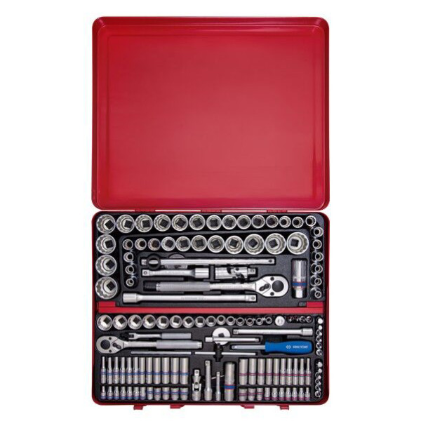 Фото - Набор инструментов KING TONY 1/2"-3/8"-1/4" 135 шт. в металлическом кейсе (9033CR)