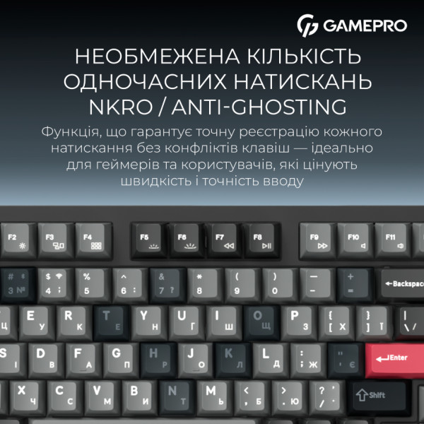 Фото - Клавиатура беспроводная игровая GamePro Asgard Drakkar Keychron Super Black (MK305BK)