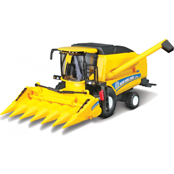 Фото - Наземная спецтехника Bburago Зерноуборочный комбайн New Holland TC5.90 (с кукурузной жаткой) (18-31722)