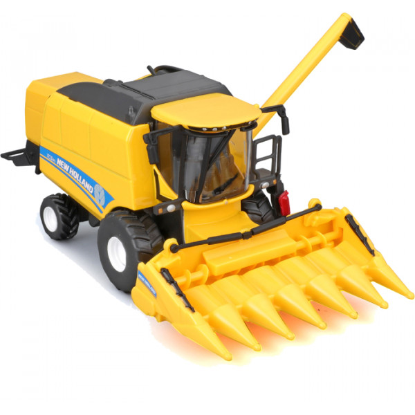 Фото - Наземная спецтехника Bburago Зерноуборочный комбайн New Holland TC5.90 (с кукурузной жаткой) (18-31722)