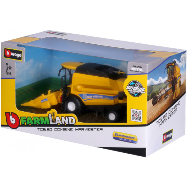 Фото - Наземная спецтехника Bburago Зерноуборочный комбайн New Holland TC5.90 (с кукурузной жаткой) (18-31722)