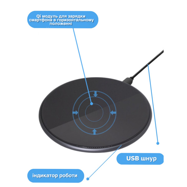 Фото - Беспроводное зарядное устройство Ailink Slim Pad Premium Glass (AI-Slim2bk)