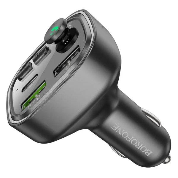 Фото - FM модулятор BOROFONE BC48 Broad QC3.0 car BT FM transmitter 18W Black (6941991104039)