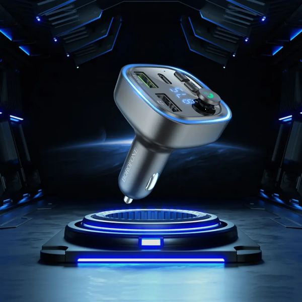 Фото - FM модулятор BOROFONE BC48 Broad QC3.0 car BT FM transmitter 18W Black (6941991104039)