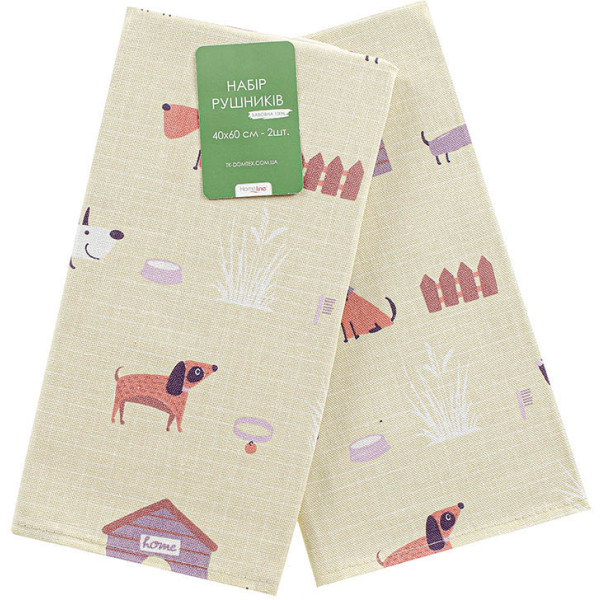 Фото - Набор полотенец Home Line Щ220 ГАВ-ГАВ 2 шт. 40Х60 см Полупанама Песочный (181126) Фото - Набор полотенец Home Line Щ220 ГАВ-ГАВ 2 шт. 40Х60 см Полупанама Песочный (181126)