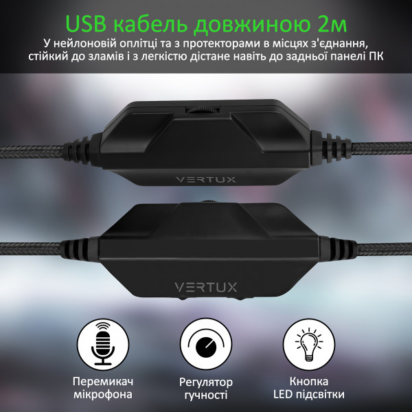 Фото - Гарнитура проводная игровая Vertux Blitz.Black