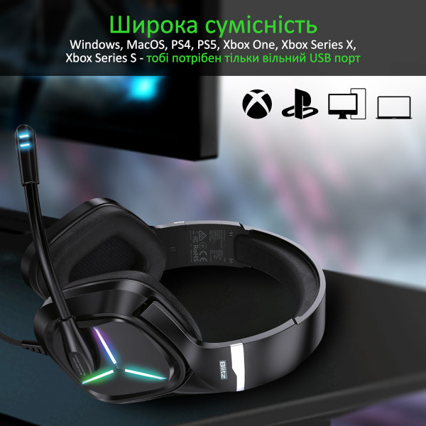 Фото - Гарнитура проводная игровая Vertux Blitz.Black