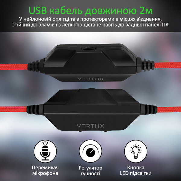 Фото - Гарнитура проводная игровая Vertux Blitz.Red