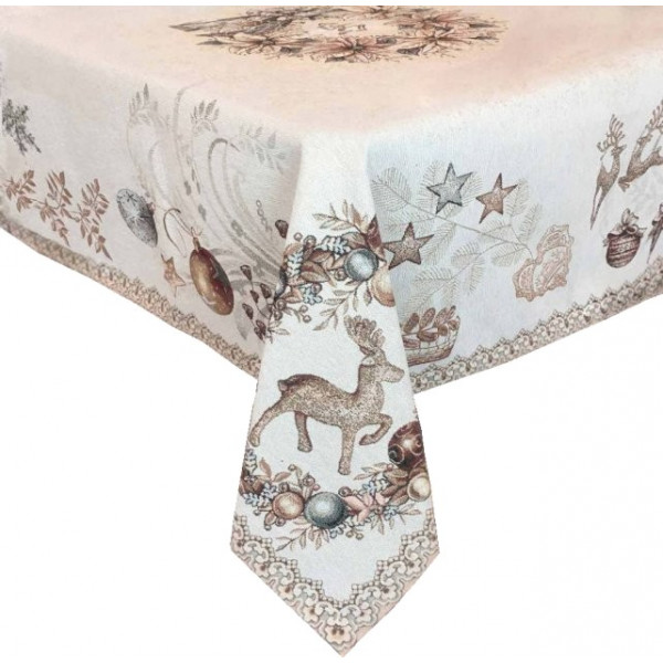 Фото - Скатерть прямоугольная Прованс 135х300 Золотые праздники (023426) Фото - Скатерть прямоугольная Прованс 135х300 Золотые праздники (023426)