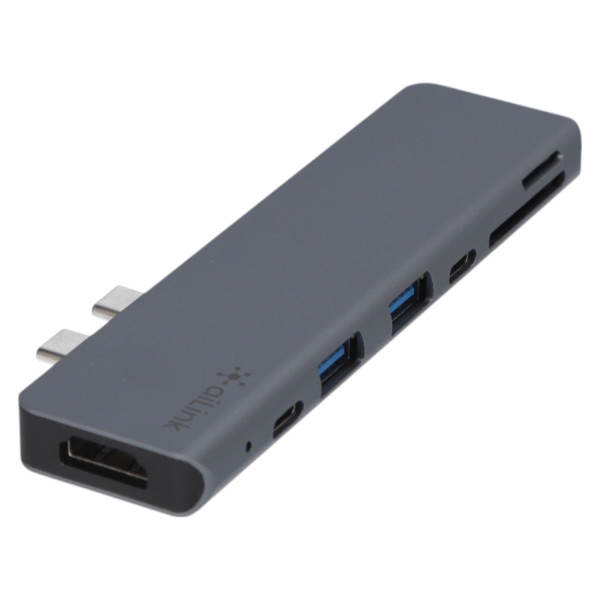 Фото - Хаб USB Ailink Aluminium 7 в 1 USB-C 4K HDMI Card Reader Hub Multi Port Space Grey (AI-СН7D)