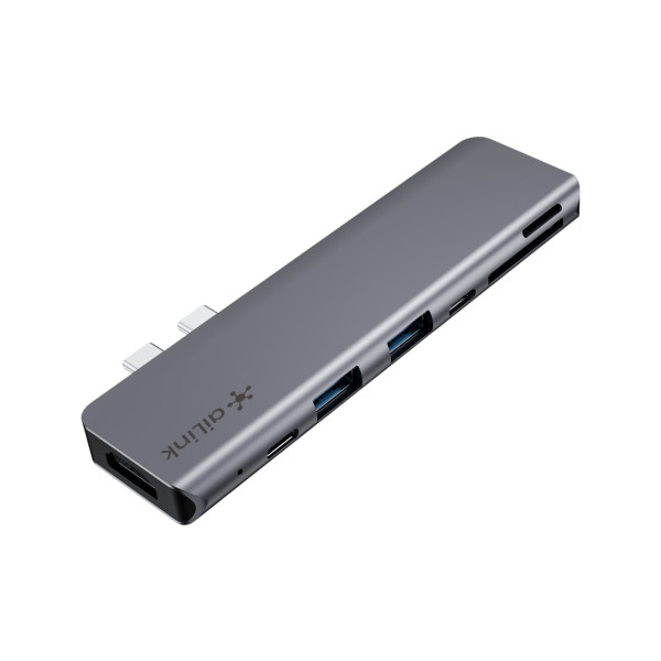 Фото - Хаб USB Ailink Aluminium 7 в 1 USB-C 4K HDMI Card Reader Hub Multi Port Space Grey (AI-СН7D)