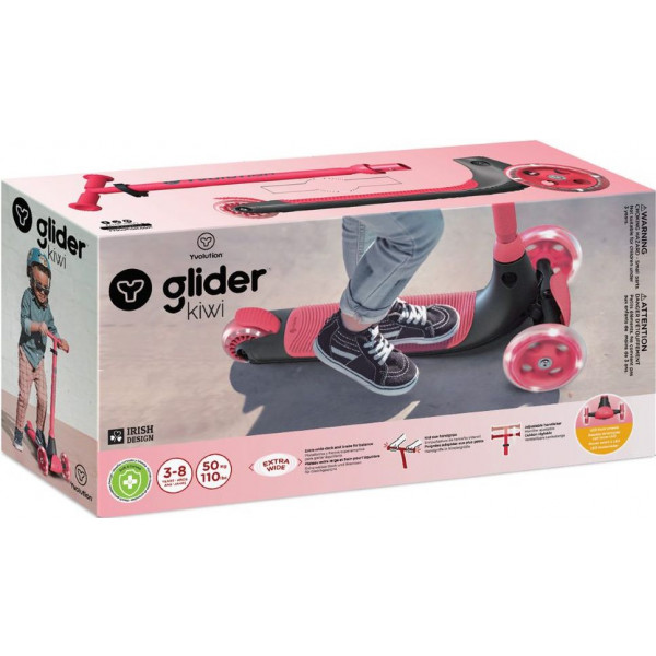 Фото - Трёхколёсный самокат YVolution YGlider Kiwi Красный (Y101258)