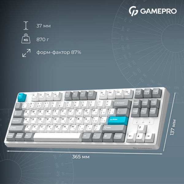 Фото - Клавиатура беспроводная игровая GamePro Asgard Ragnar Keychron Super White (MK285WH)