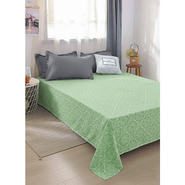 Фото - Простынь двуспальная Zastelli бязь Ажур зеленый 185х220 (19526)