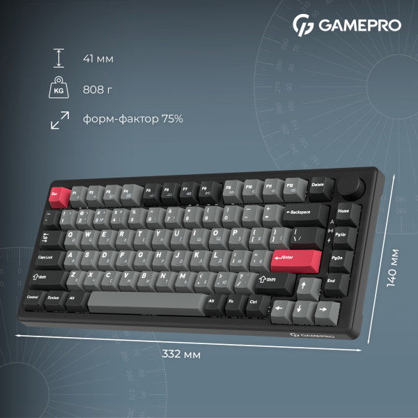 Фото - Клавиатура беспроводная игровая GamePro Asgard Yord Keychron Super Black (MK266BK)