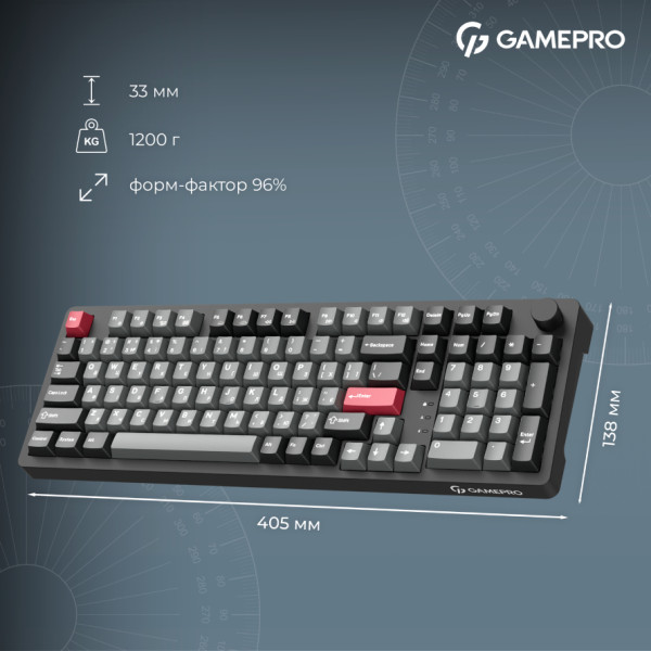 Фото - Клавиатура беспроводная игровая GamePro Asgard Drakkar Keychron Super Black (MK305BK)