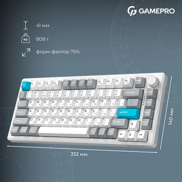 Фото - Клавиатура беспроводная игровая GamePro Asgard Yord Keychron Super White (MK266WH)