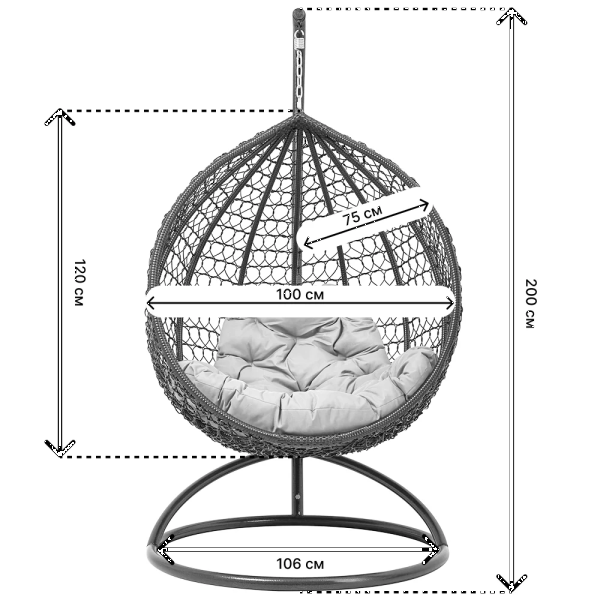Фото - Кресло-кокон Home Rest одинарное Коричневый/Олива грин