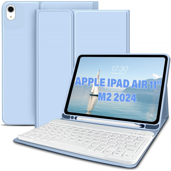 Фото - Чехол-клавиатура для планшета BeCover с беспроводной клавиатурой for Apple iPad Air 11'' (M2)/iPad Air 11'' (M3) Light Blue (711397)