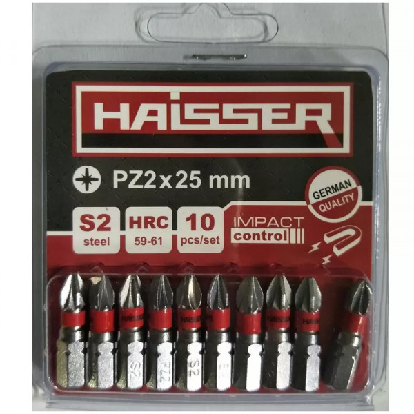 Фото - Набор бит для отвертки Haisser PZ2х25 мм 10шт. (2712702)