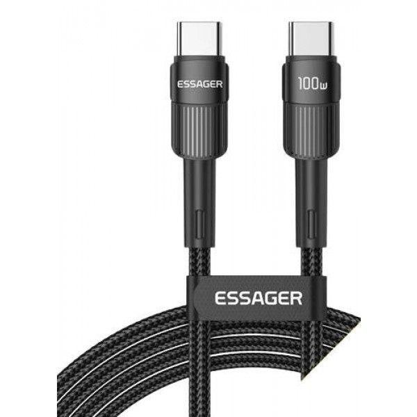 Фото - Кабель синхронизации данных Essager Star 100W USB Charging Cable Type C to Type C 0.5m Black (EXCTT1-XCB01)