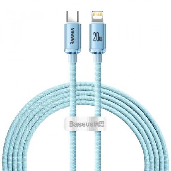 Фото - Кабель синхронизации данных Baseus Crystal Shine Series Fast Charging Data Cable Type-C to iP 20W 2m Sky Blue (CAJY001403)