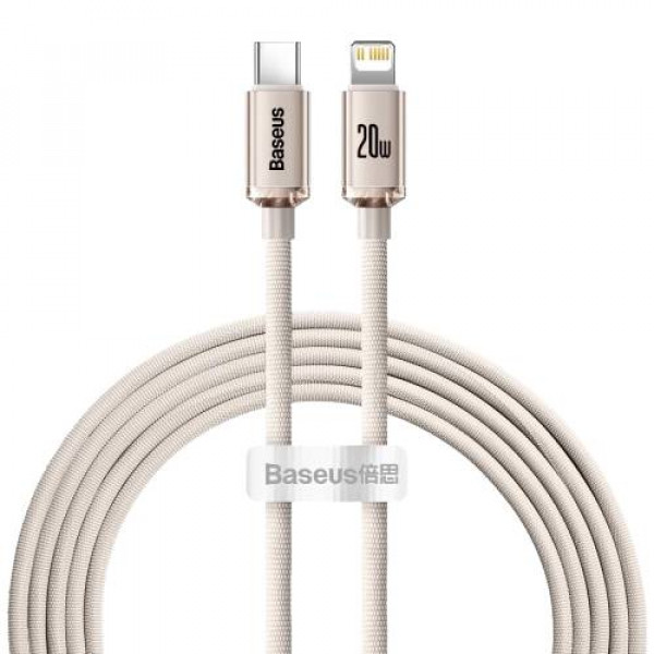 Фото - Кабель синхронизации данных Baseus Crystal Shine Series Fast Charging Data Cable Type-C to iP 20W 2m Pink (CAJY001404)